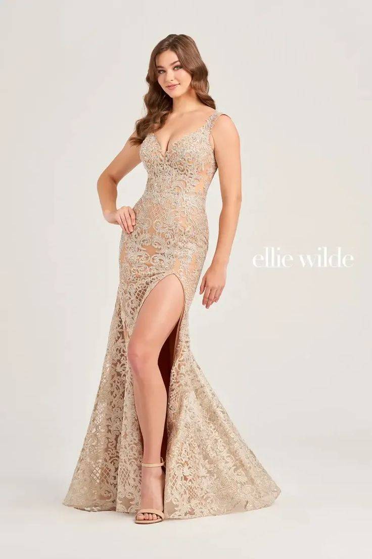 Ellie Wilde prom dress nude color