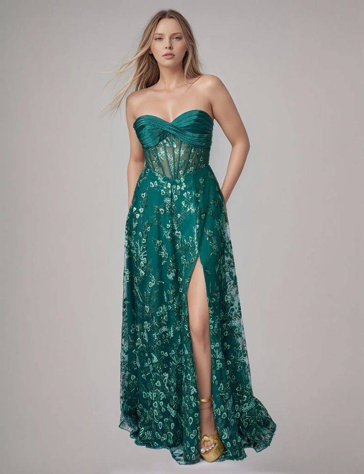 nina cannaci green prom dress